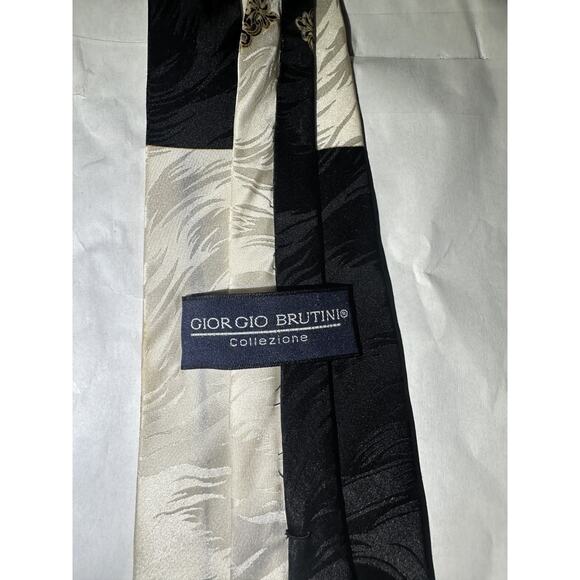 Baroque Black Greek Gold Silk Necktie Lot XL Bundle Medallion Formal Party Set - Picture 7 of 11